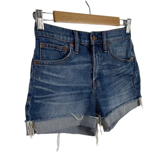 Madewell High-Rise Denim Shorts in Glenoaks Wash: Cutoff Edition Stretch Size 24 - Picture 7 of 14